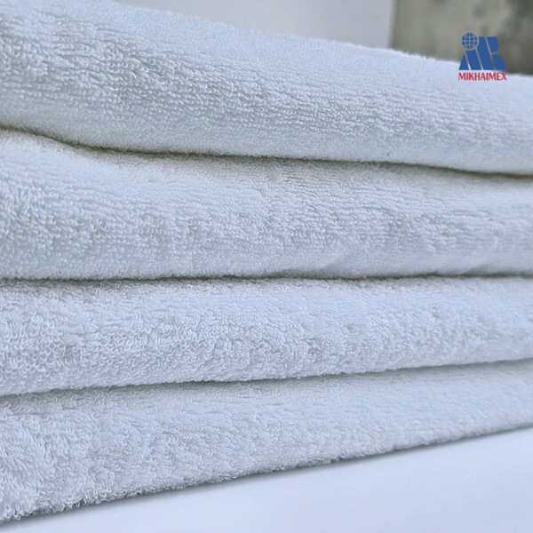 Bộ 4 khăn bông trắng khách sạn