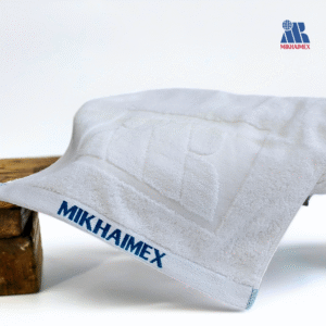 Khăn bông trắng logo Mikhaimex