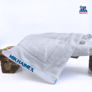 Khăn bông trắng logo Mikhaimex